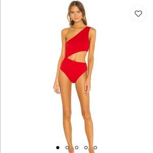 Beach Riot Celine One Piece Suit Red Medium